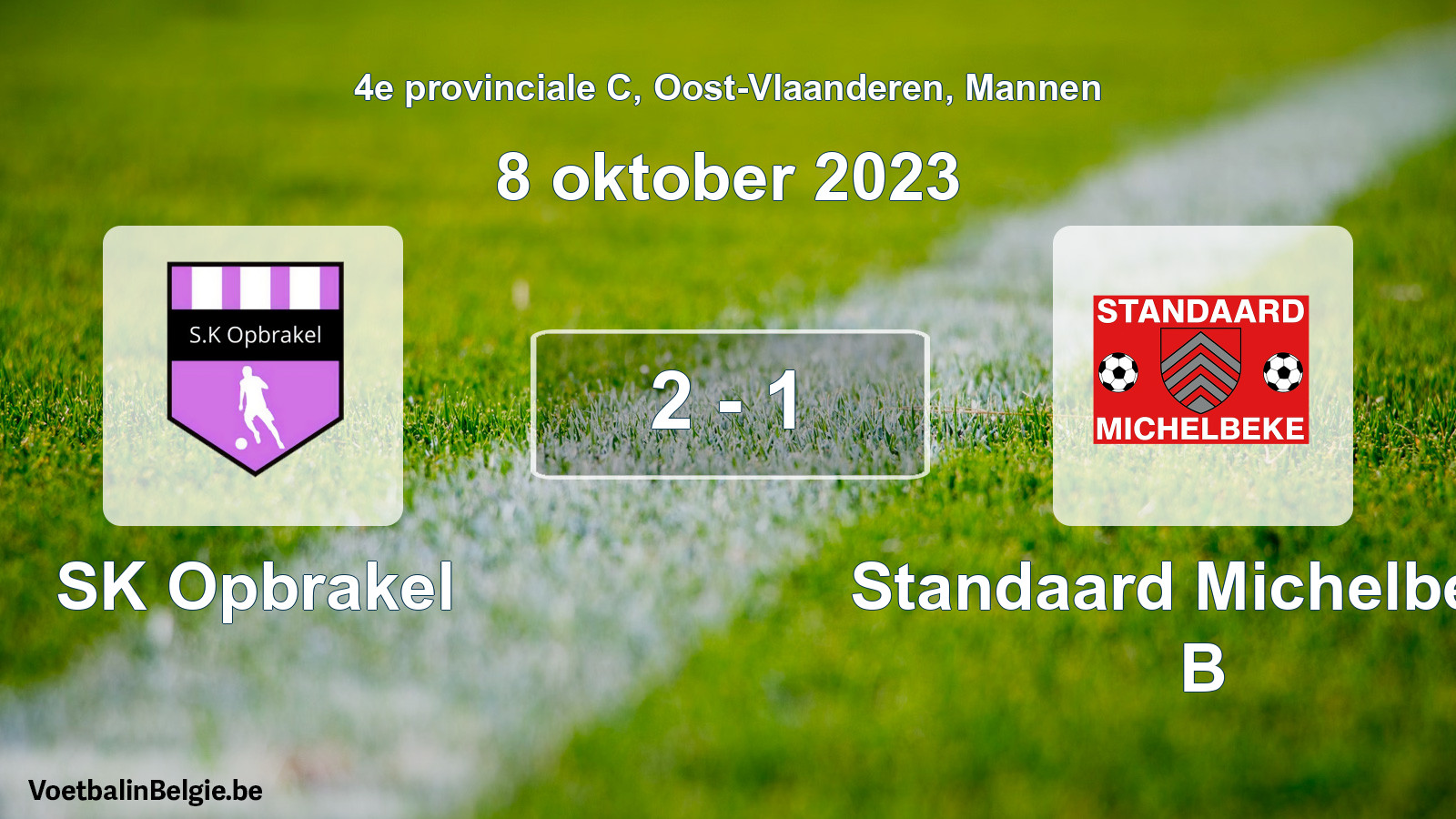 Gespeelde wedstrijd mannenvoetbal: SK Opbrakel - Standaard Michelbeke B 2 - 1 (8 oktober 2023)