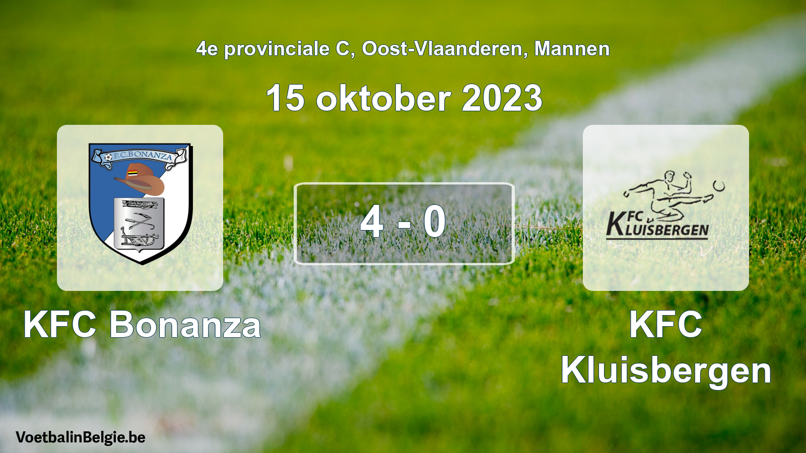Played match men football: KFC Bonanza - KFC Kluisbergen 4 - 0 (15 October 2023)
