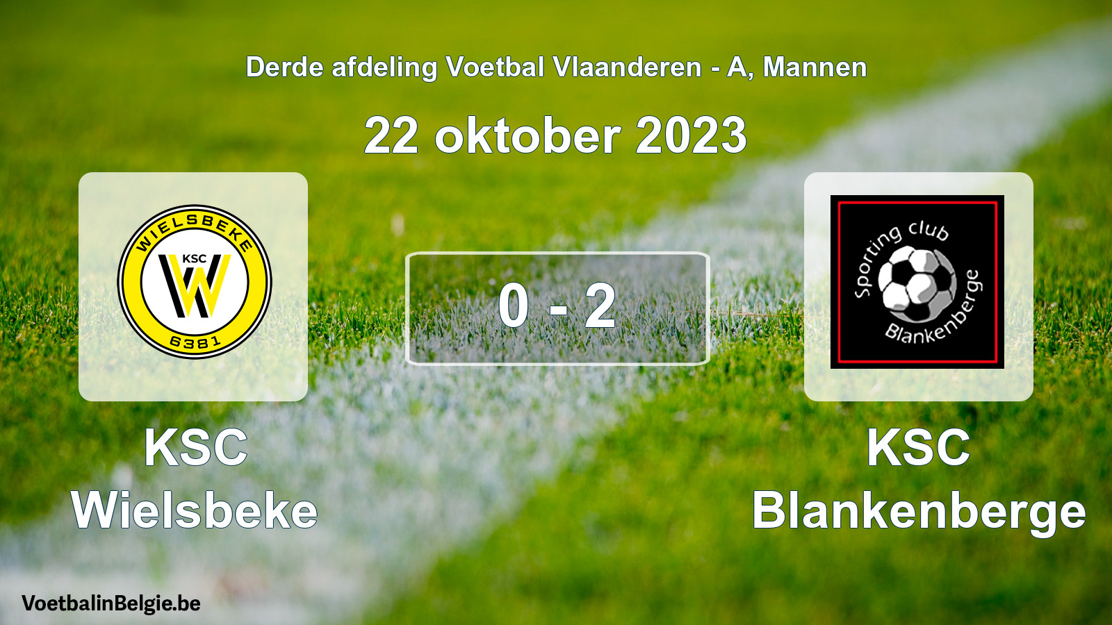 Gespeelde wedstrijd mannenvoetbal: KSC Wielsbeke - KSC Blankenberge 0 - 2 (22 oktober 2023)