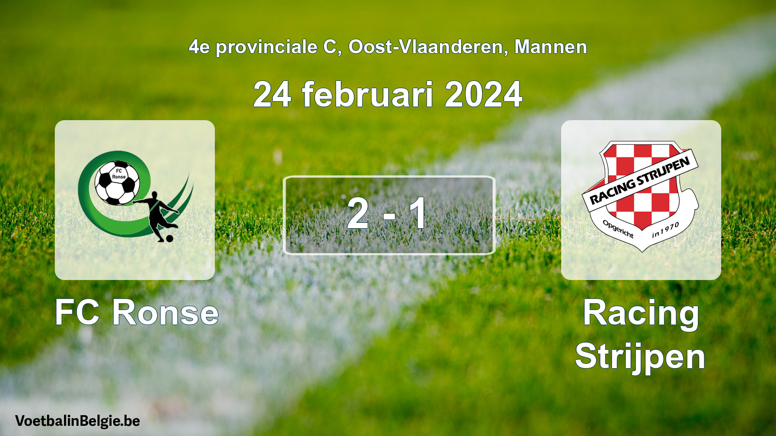 Played match men football: FC Ronse - Racing Strijpen 2 - 1 (24 February 2024)