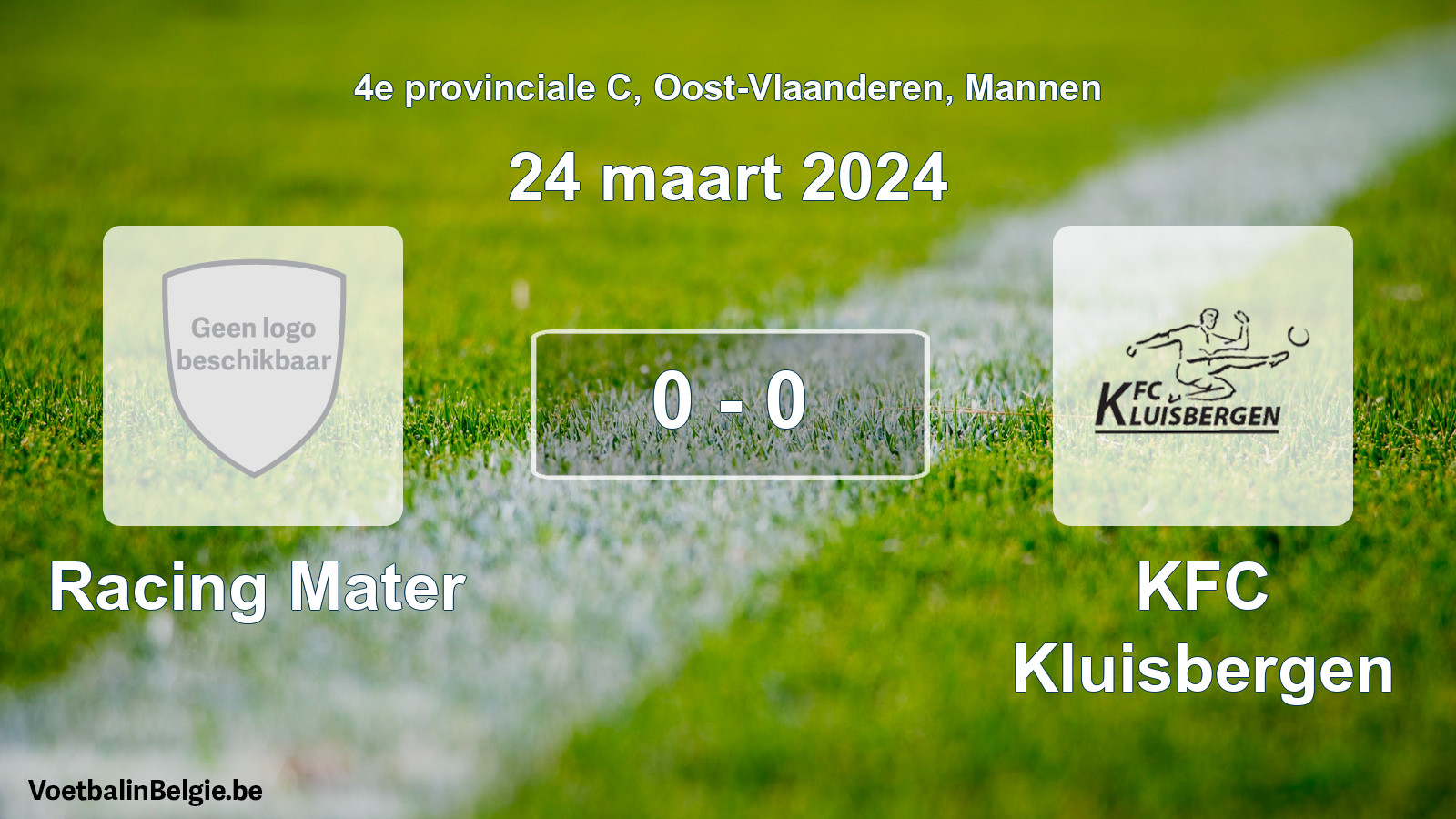 Gespeelde wedstrijd mannenvoetbal: Racing Mater - KFC Kluisbergen 0 - 0 (24 maart 2024)