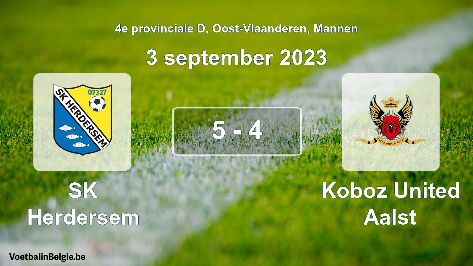Played match men football: SK Herdersem - Koboz United Aalst 5 - 4 (3 September 2023)