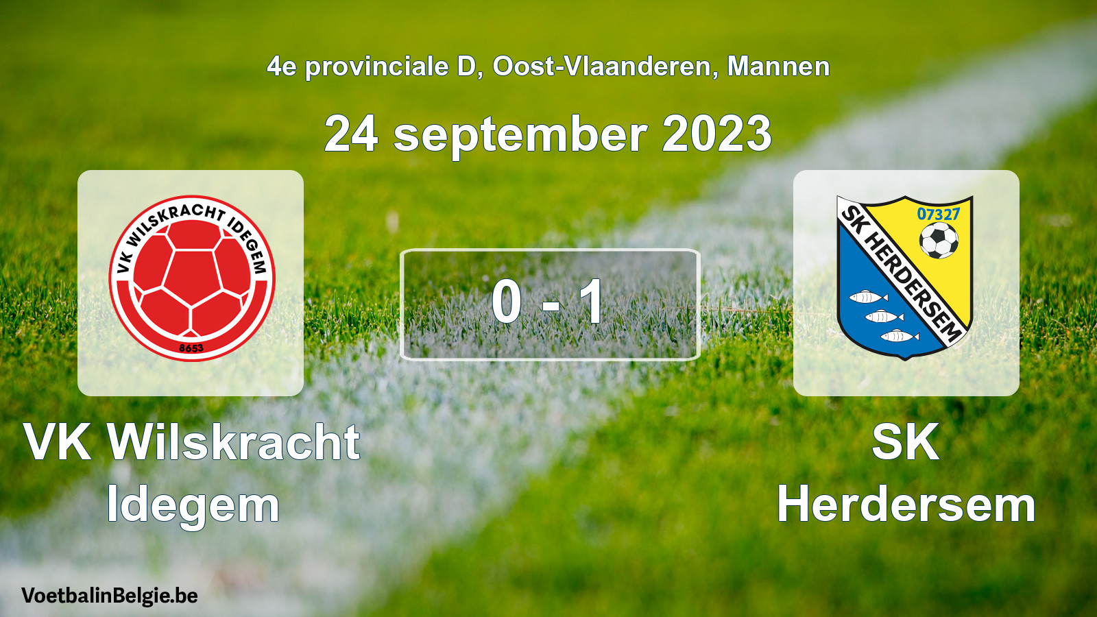 Gespeelde wedstrijd mannenvoetbal: VK Wilskracht Idegem - SK Herdersem 0 - 1 (24 september 2023)