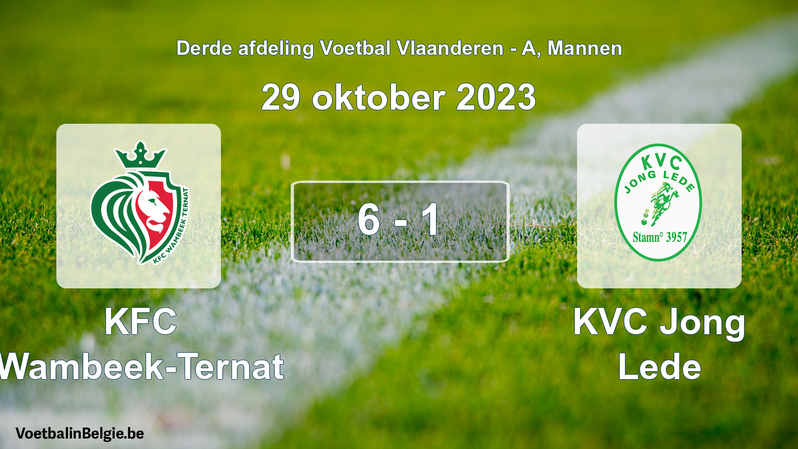 Gespeelde wedstrijd mannenvoetbal: KFC Wambeek-Ternat - KVC Jong Lede 6 - 1 (29 oktober 2023)