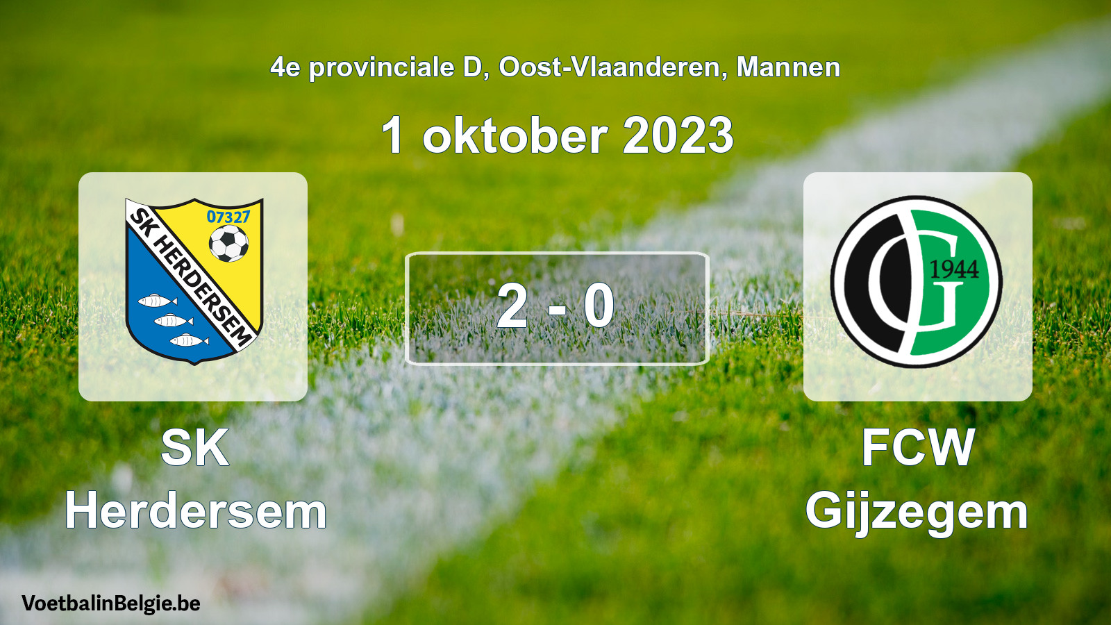 Gespeelde wedstrijd mannenvoetbal: SK Herdersem - FCW Gijzegem 2 - 0 (1 oktober 2023)