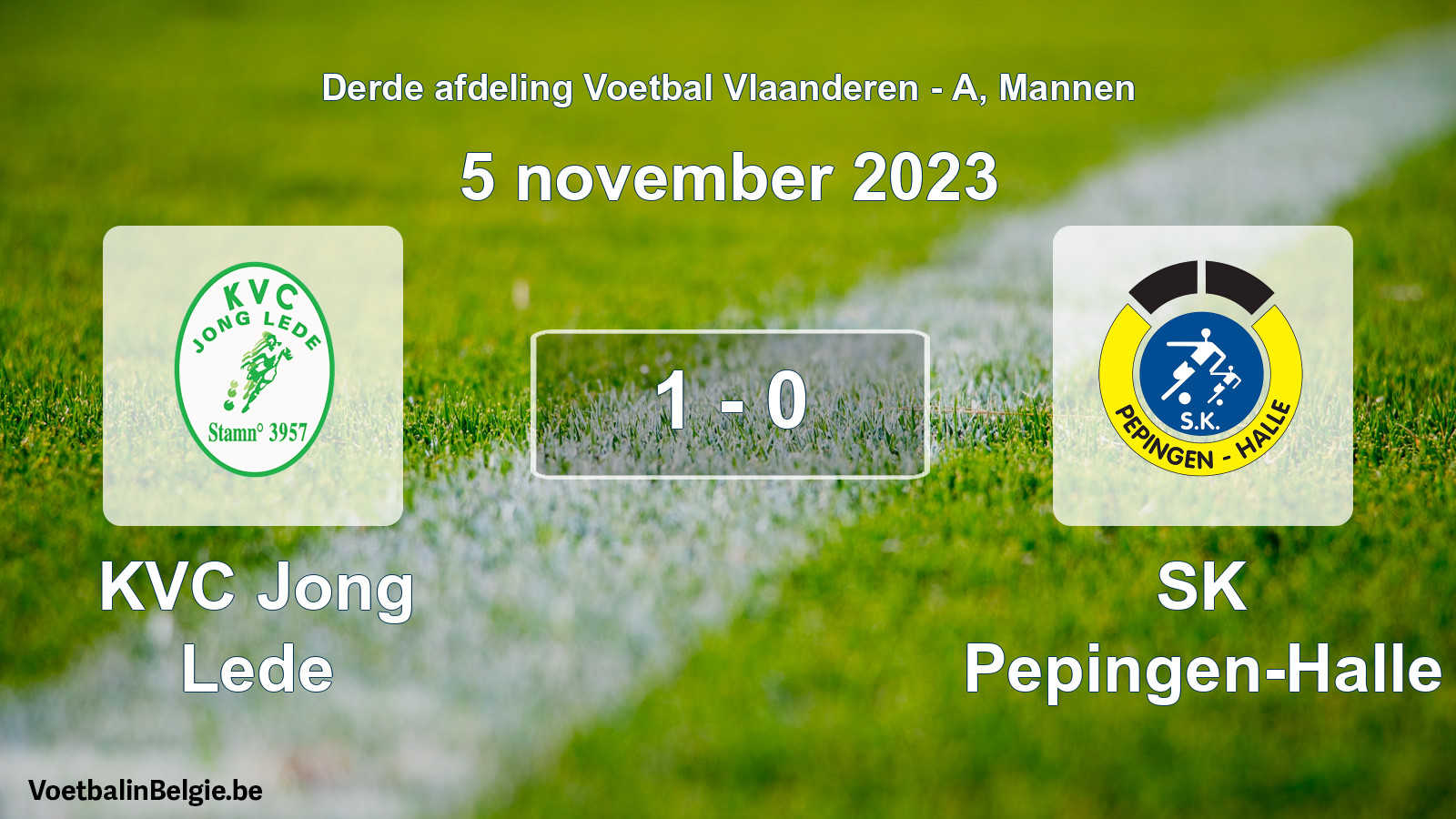 Gespeelde wedstrijd mannenvoetbal: KVC Jong Lede - SK Pepingen-Halle 1 - 0 (5 november 2023)