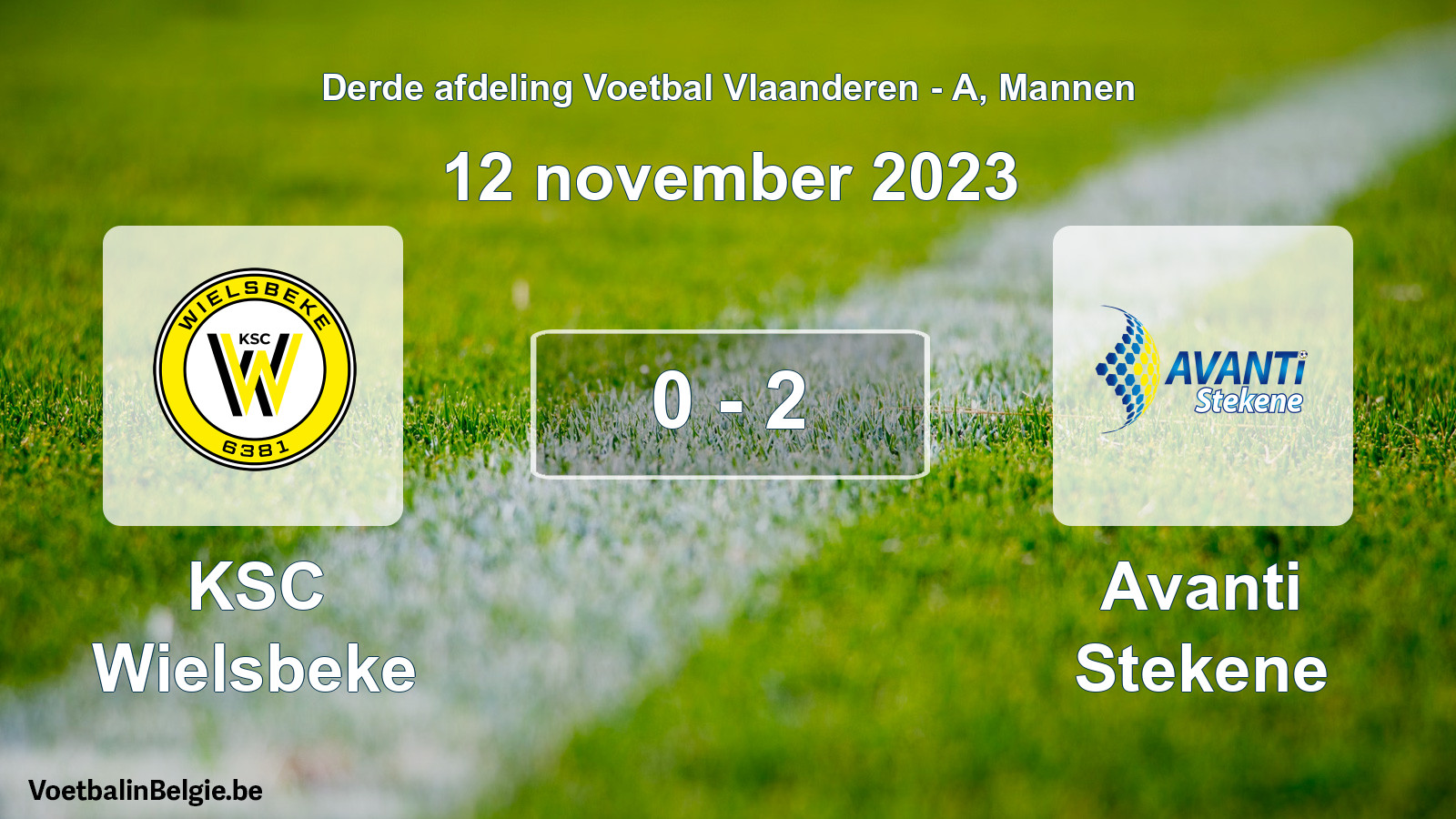 Gespeelde wedstrijd mannenvoetbal: KSC Wielsbeke - Avanti Stekene 0 - 2 (12 november 2023)