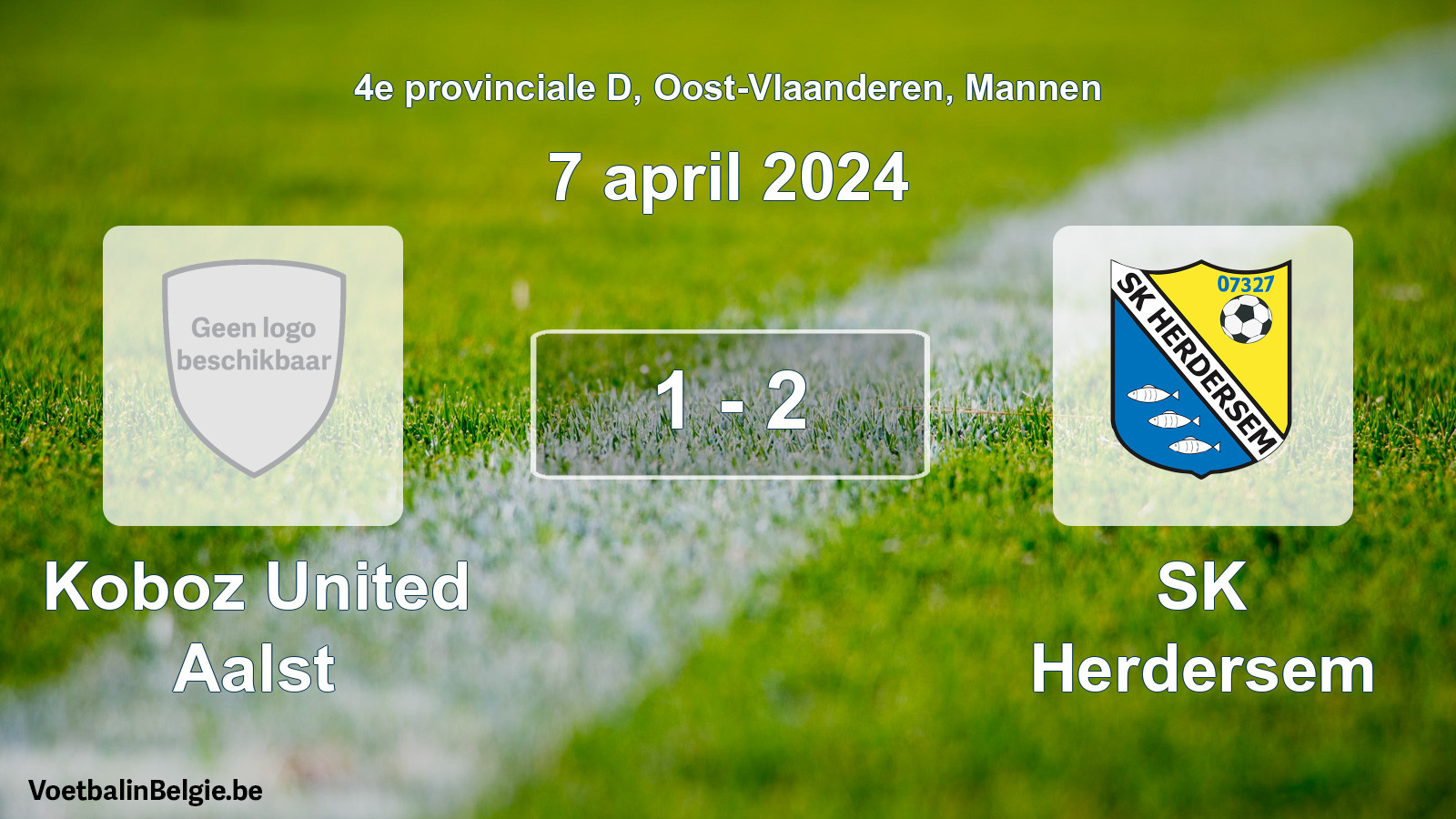 Gespeelde wedstrijd mannenvoetbal: Koboz United Aalst - SK Herdersem 1 - 2 (7 april 2024)