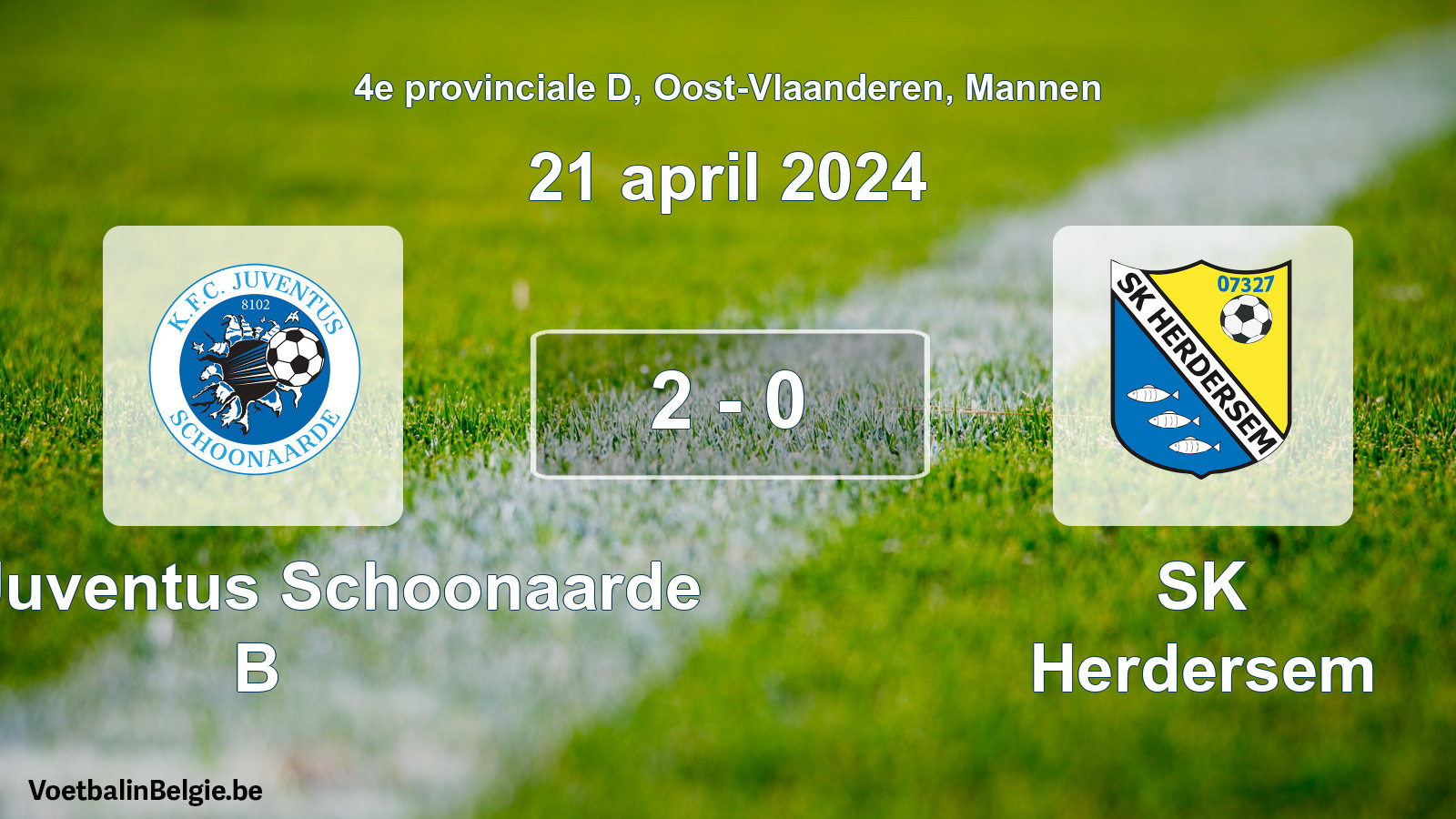 Played match men football: KFC Juventus Schoonaarde B - SK Herdersem 2 - 0 (21 April 2024)