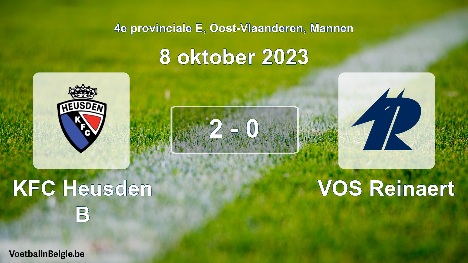 Gespeelde wedstrijd mannenvoetbal: KFC Heusden B - VOS Reinaert 2 - 0 (8 oktober 2023)