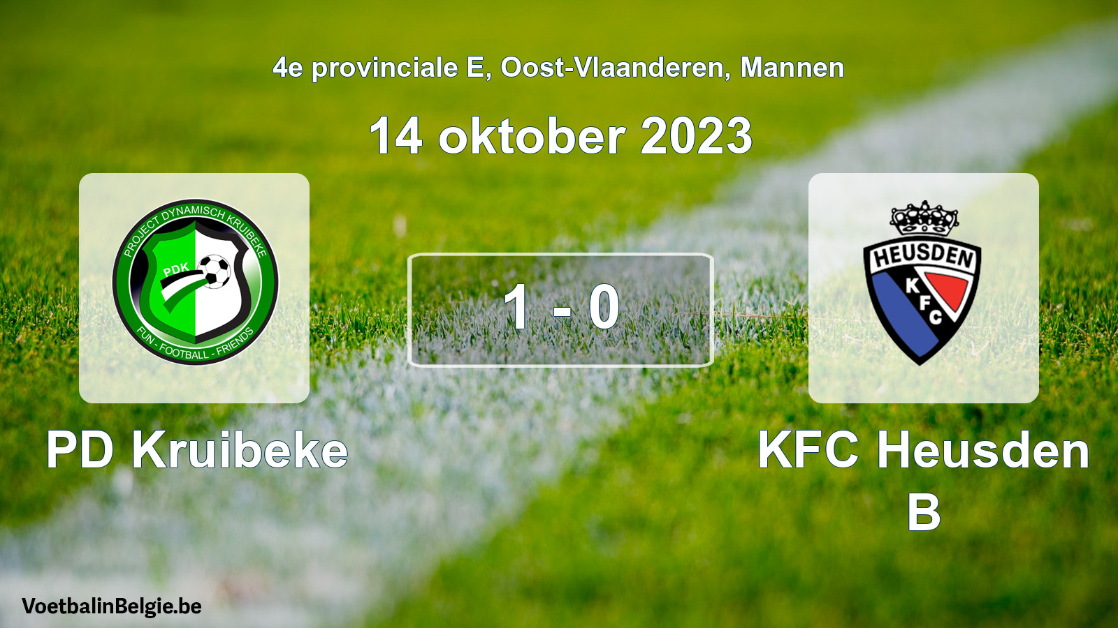 Gespeelde wedstrijd mannenvoetbal: PD Kruibeke - KFC Heusden B 1 - 0 (14 oktober 2023)