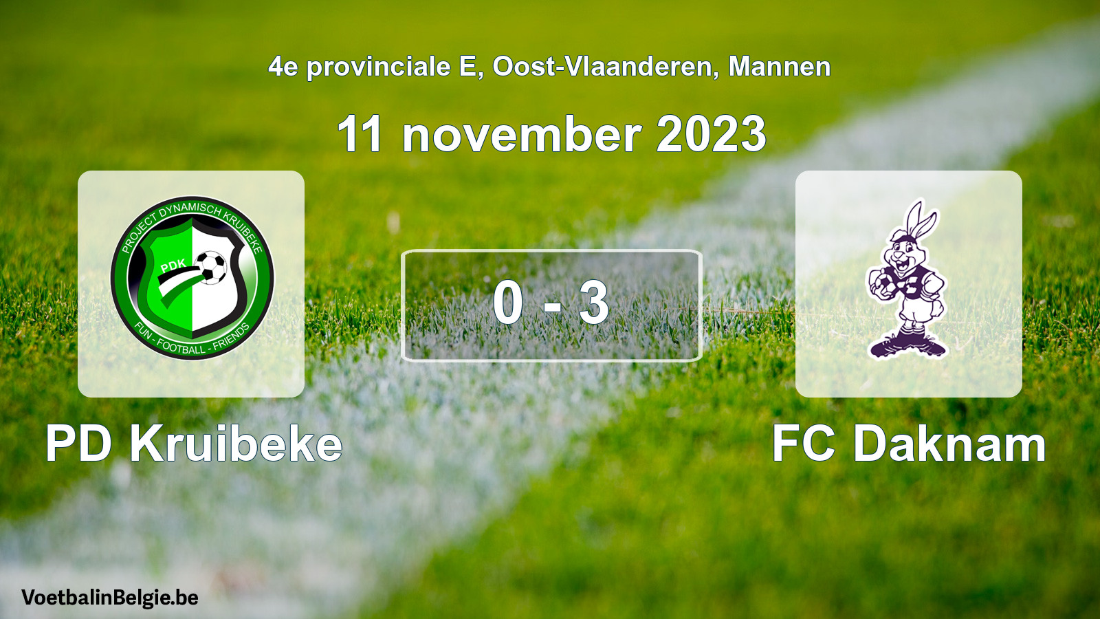 Gespeelde wedstrijd mannenvoetbal: PD Kruibeke - FC Daknam 0 - 3 (11 november 2023)
