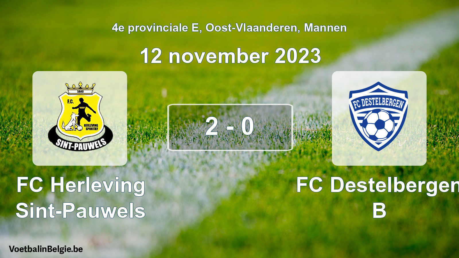 Played match men football: FC Herleving Sint-Pauwels - FC Destelbergen B 2 - 0 (12 November 2023)