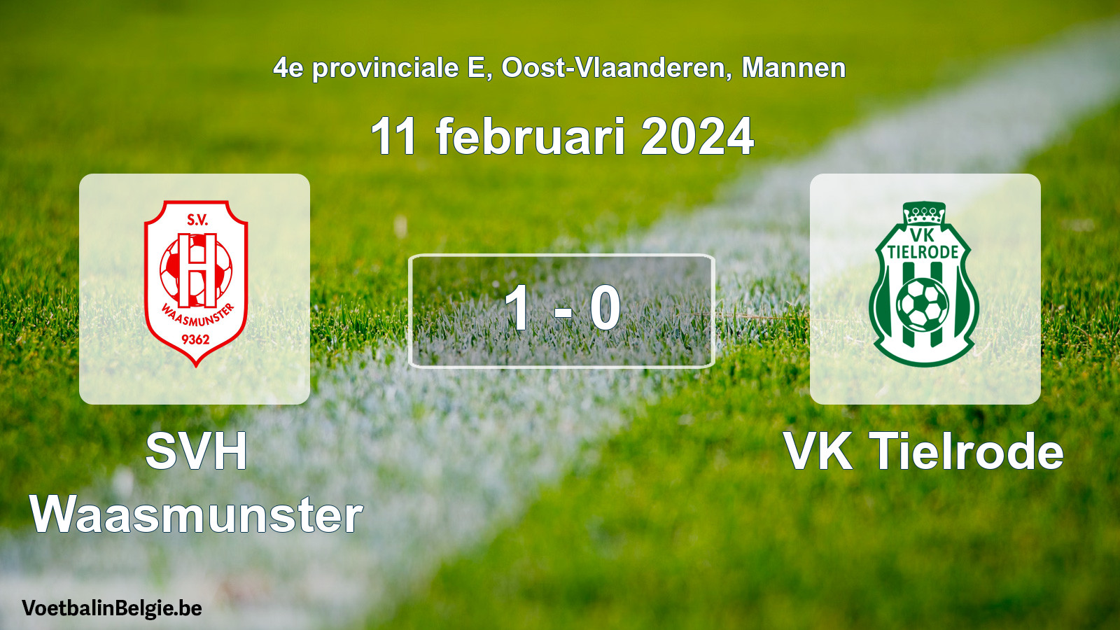 Gespeelde wedstrijd mannenvoetbal: SVH Waasmunster - VK Tielrode 1 - 0 (11 februari 2024)