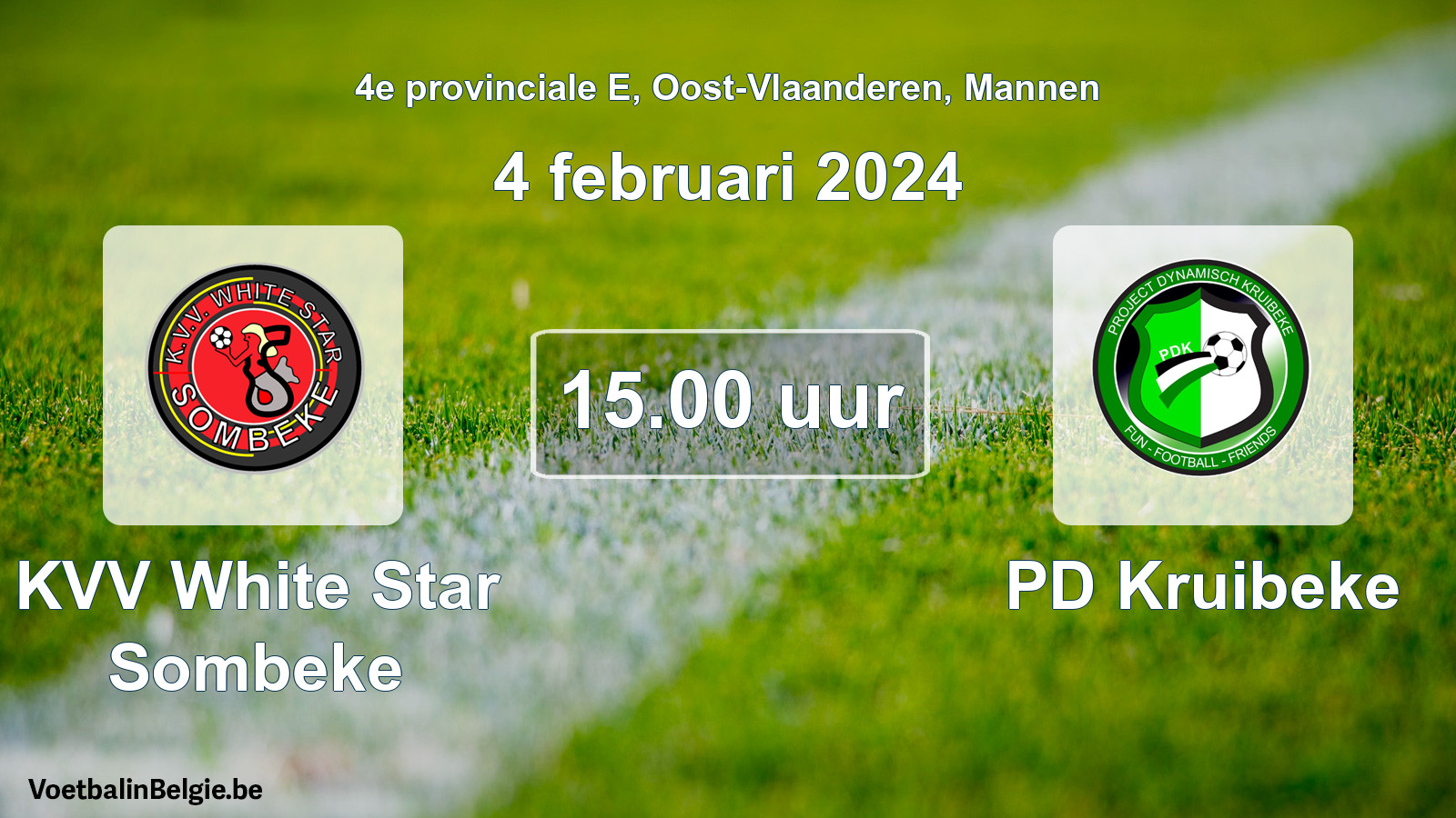 Match prévu football hommes: KVV White Star Sombeke - PD Kruibeke (4 février 2024)