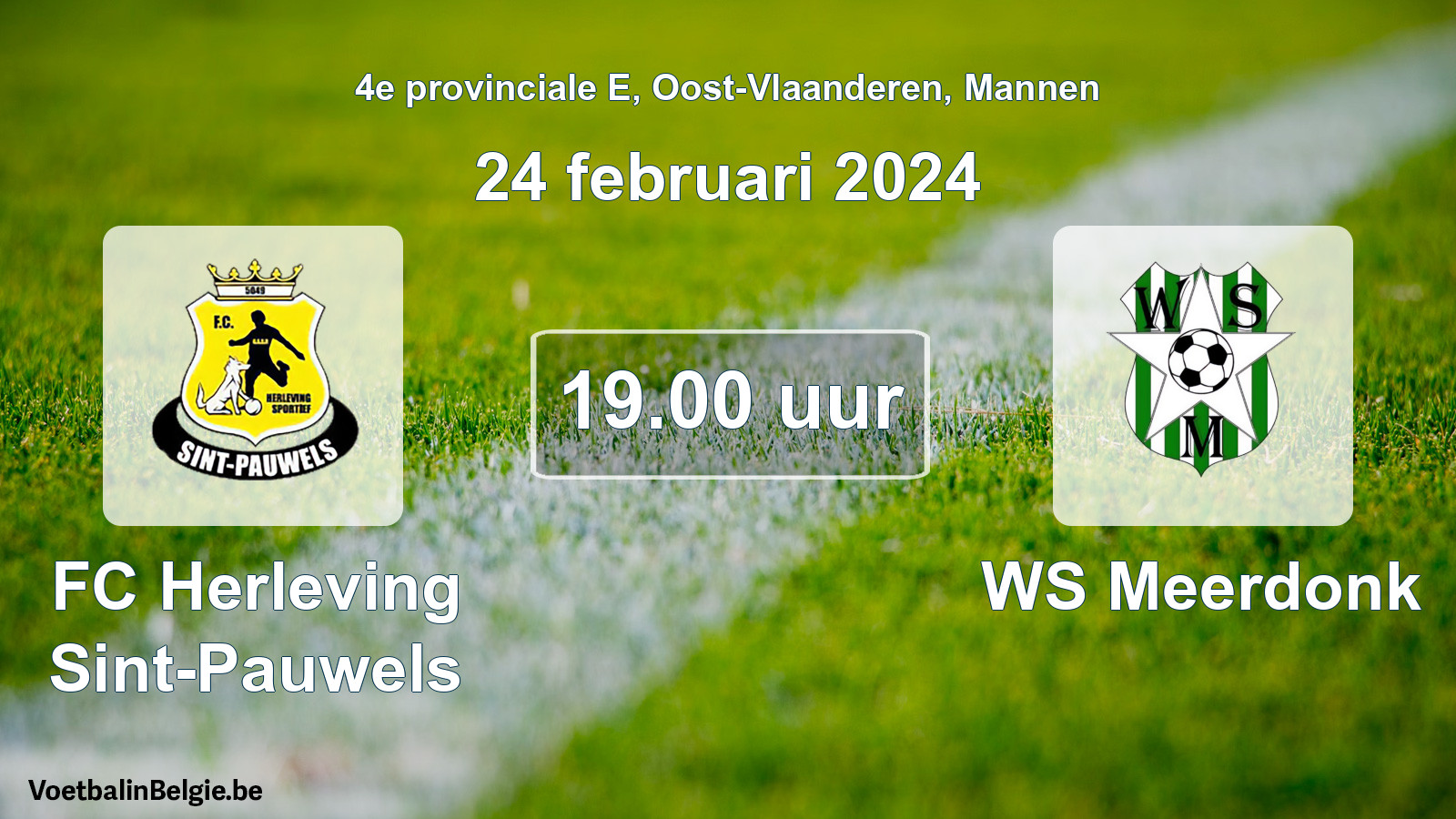 Scheduled match men football: FC Herleving Sint-Pauwels - WS Meerdonk (24 February 2024)