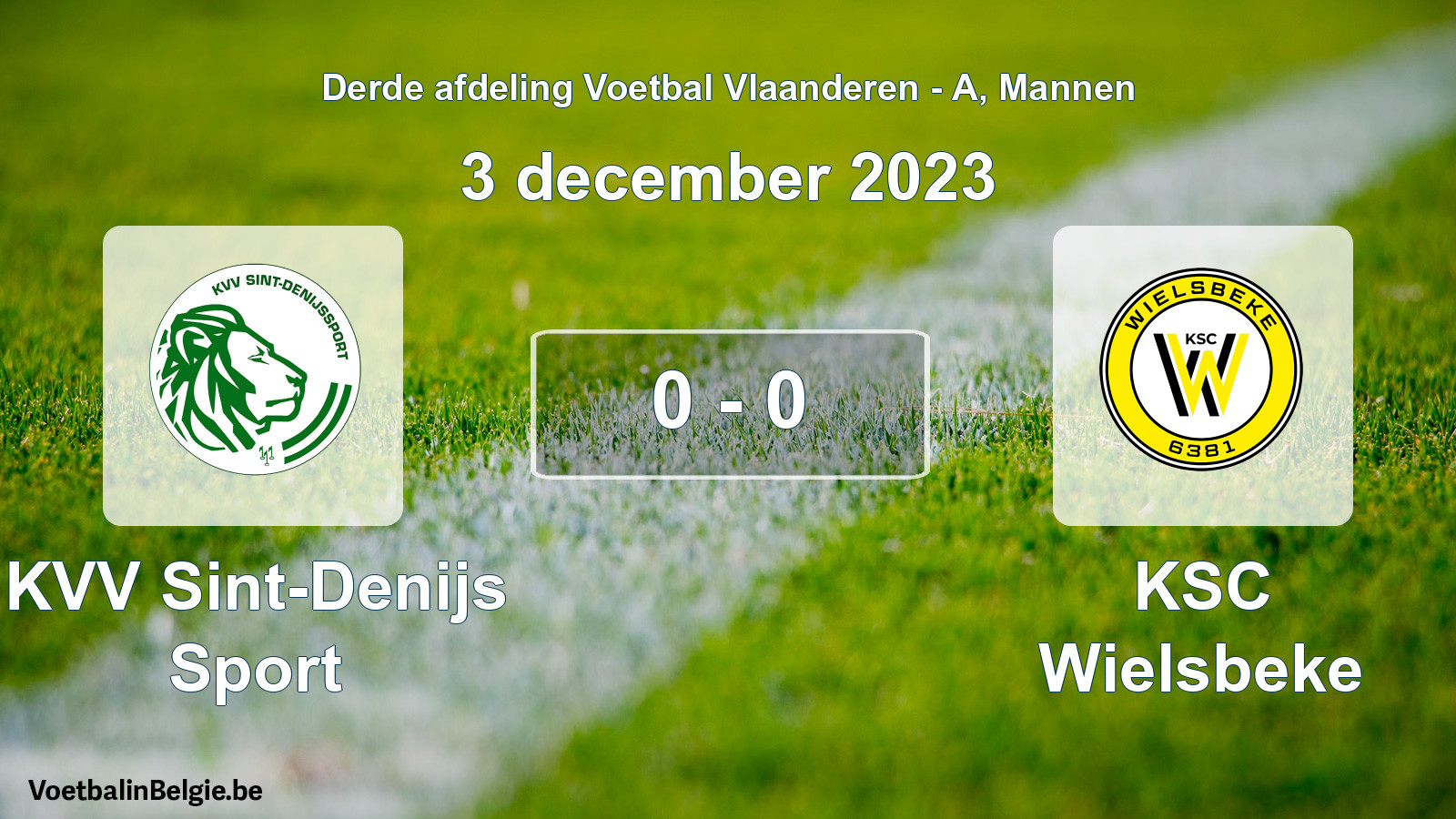 Gespeelde wedstrijd mannenvoetbal: KVV Sint-Denijs Sport - KSC Wielsbeke 0 - 0 (3 december 2023)
