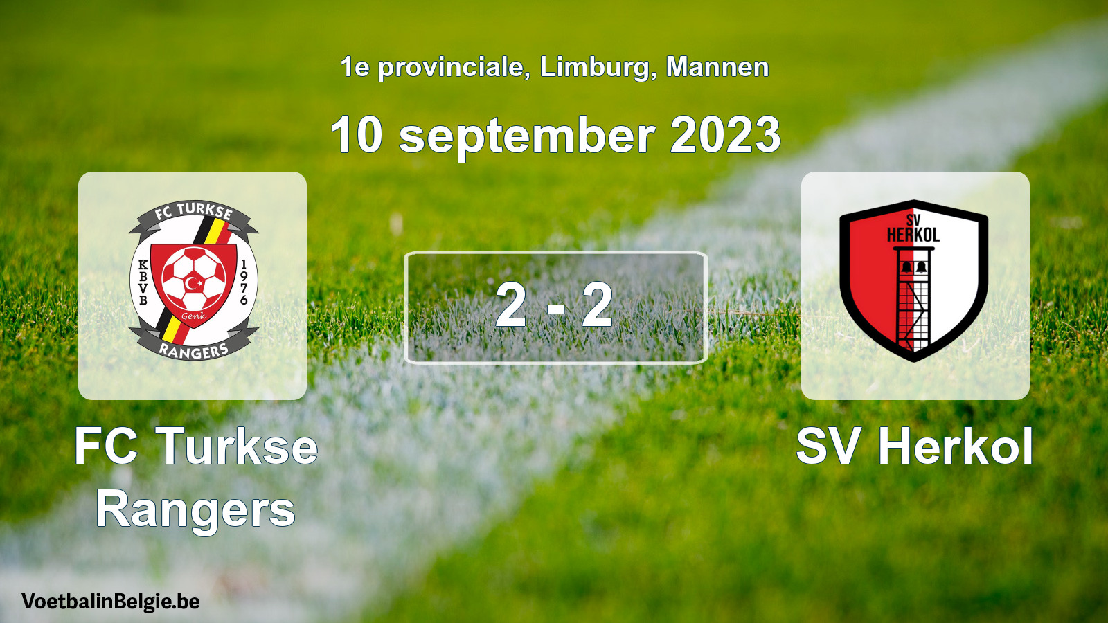 Gespeelde wedstrijd mannenvoetbal: FC Turkse Rangers - SV Herkol 2 - 2 (10 september 2023)