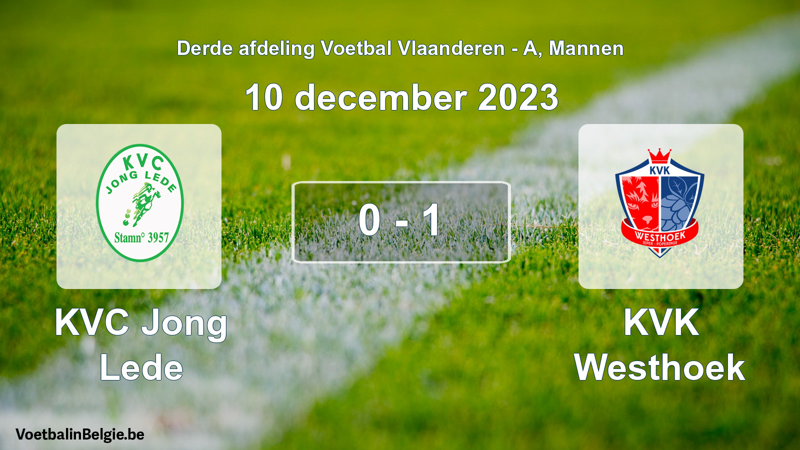Gespeelde wedstrijd mannenvoetbal: KVC Jong Lede - KVK Westhoek 0 - 1 (10 december 2023)