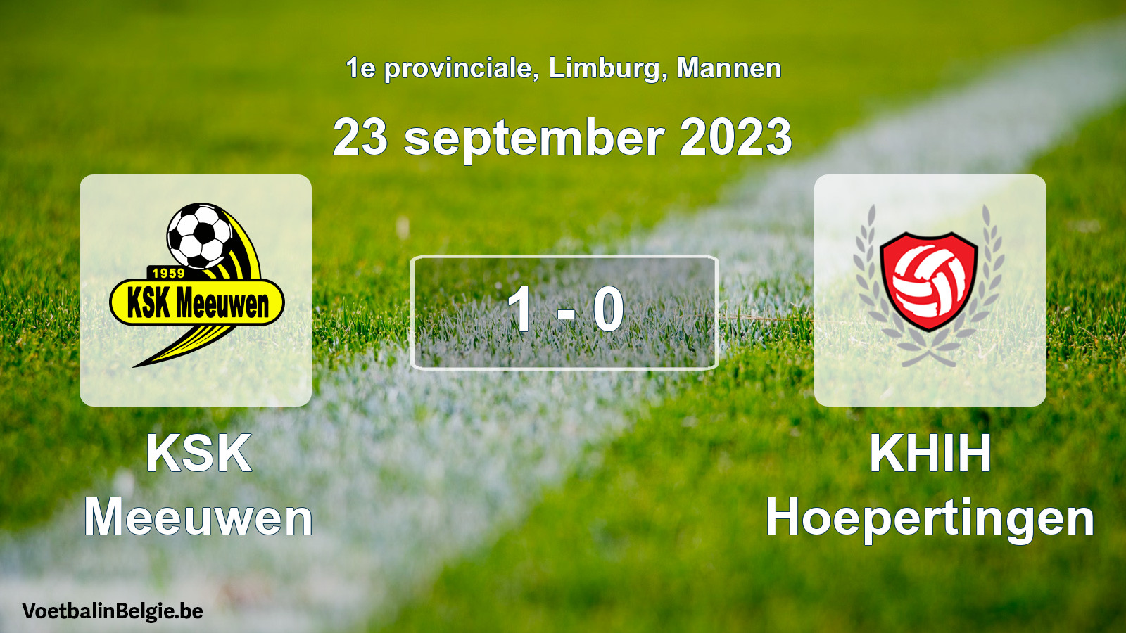 Gespeelde wedstrijd mannenvoetbal: KSK Meeuwen - KHIH Hoepertingen 1 - 0 (23 september 2023)