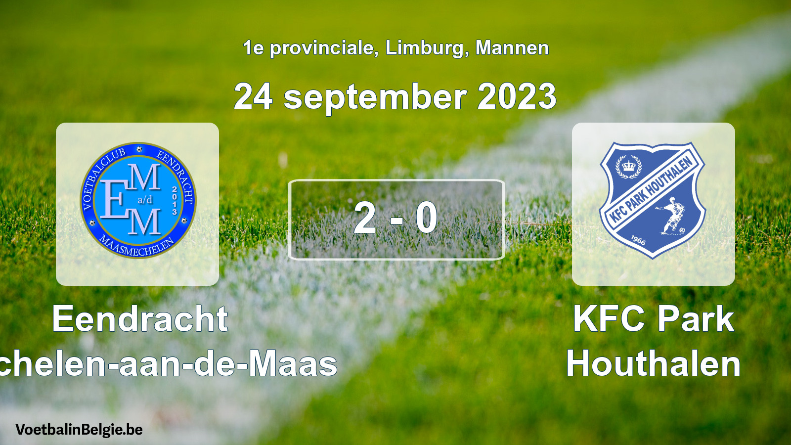 Gespeelde wedstrijd mannenvoetbal: Eendracht Mechelen-aan-de-Maas - KFC Park Houthalen 2 - 0 (24 september 2023)