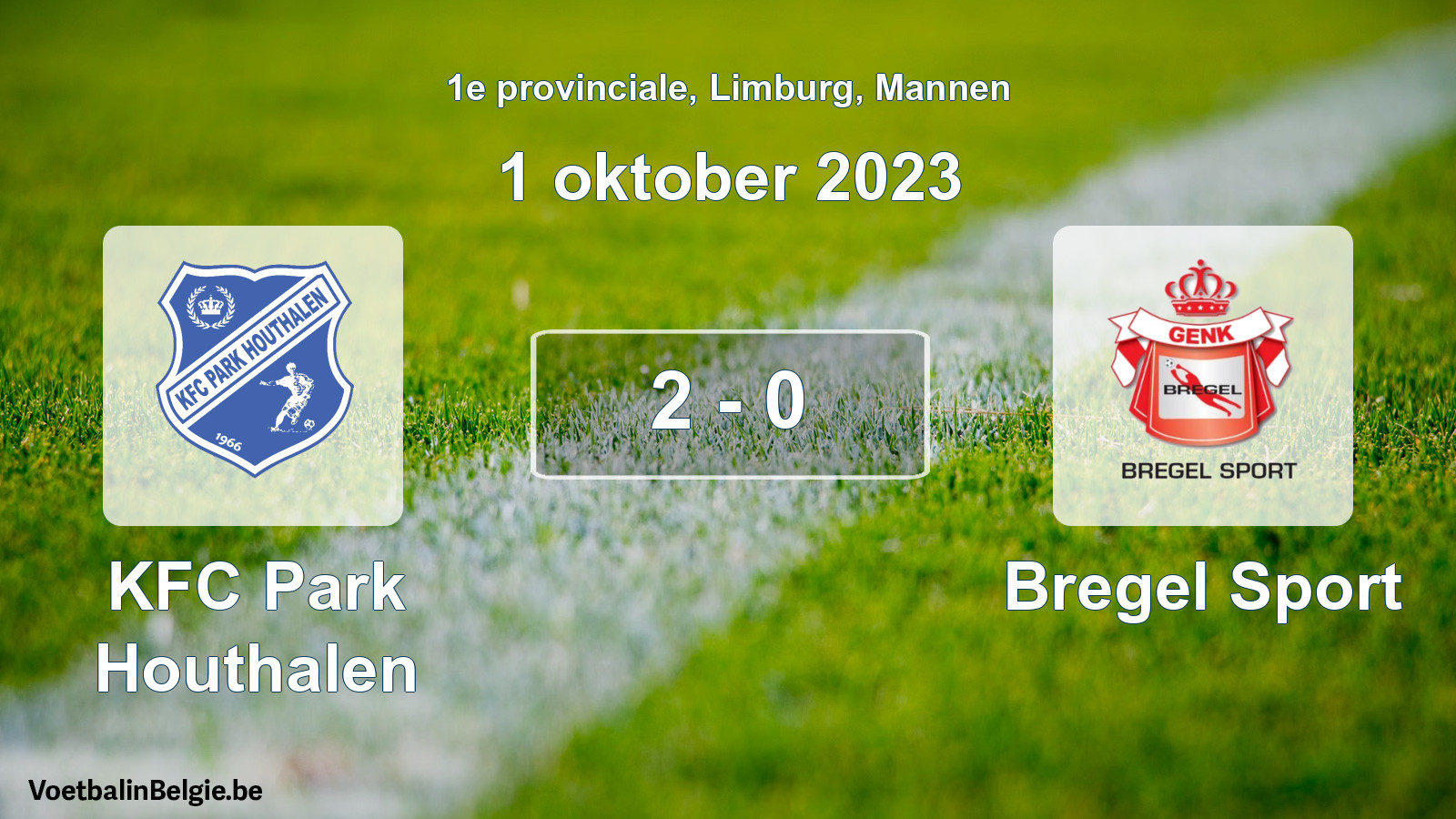 Gespeelde wedstrijd mannenvoetbal: KFC Park Houthalen - Bregel Sport 2 - 0 (1 oktober 2023)