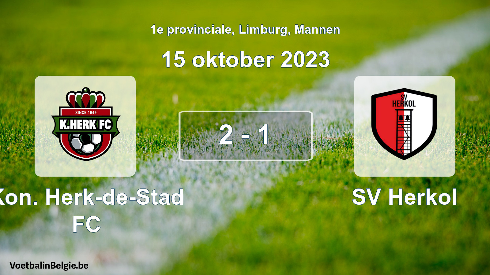 Gespeelde wedstrijd mannenvoetbal: Kon. Herk-de-Stad FC - SV Herkol 2 - 1 (15 oktober 2023)