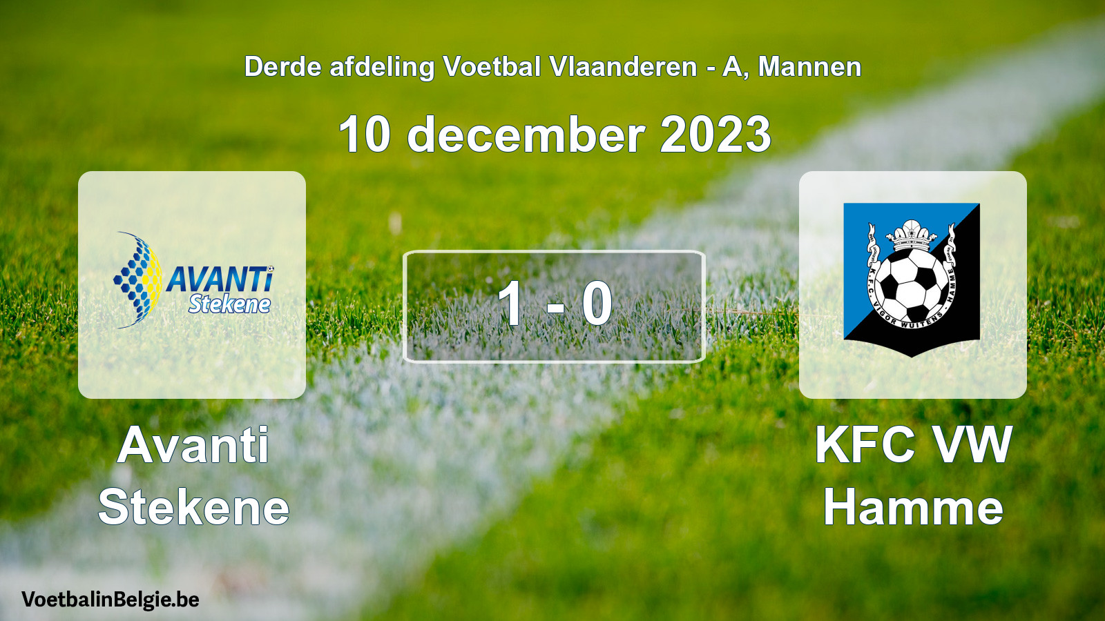 Gespeelde wedstrijd mannenvoetbal: Avanti Stekene - KFC VW Hamme 1 - 0 (10 december 2023)