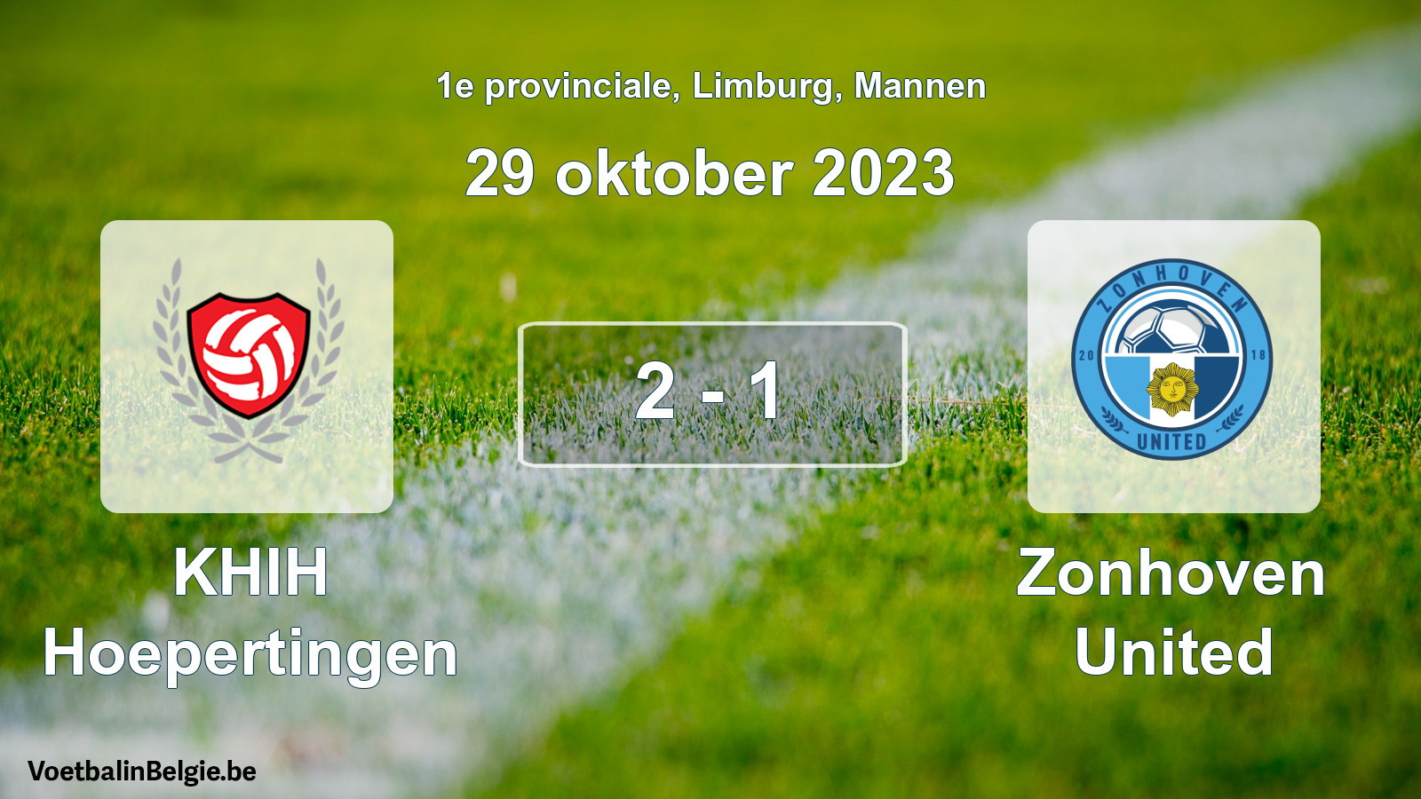 Gespeelde wedstrijd mannenvoetbal: KHIH Hoepertingen - Zonhoven United 2 - 1 (29 oktober 2023)