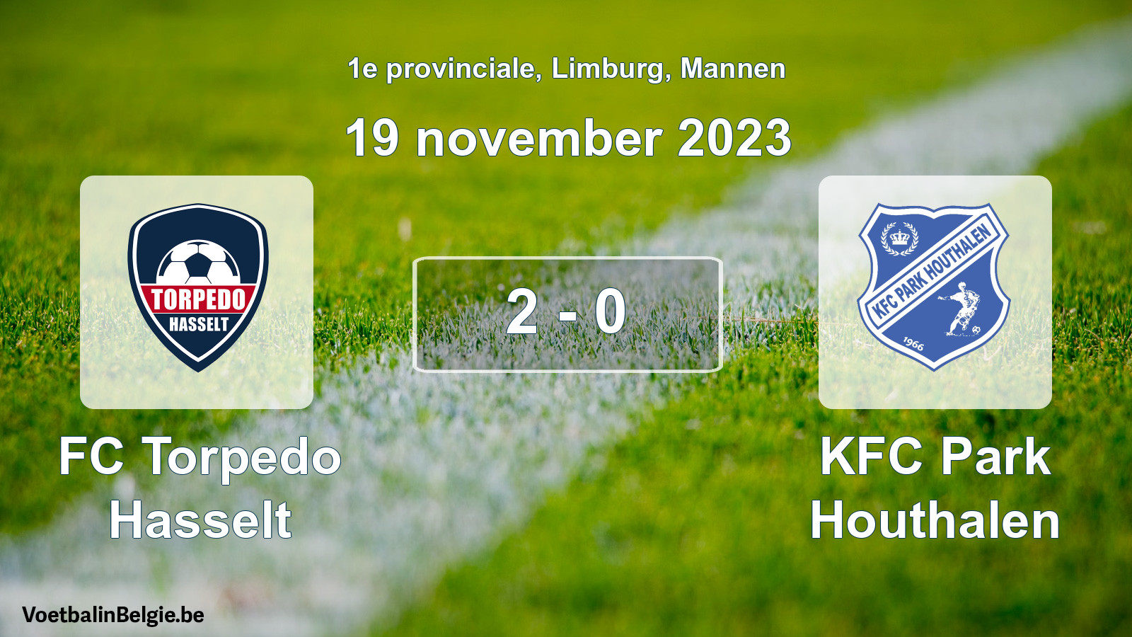 Gespeelde wedstrijd mannenvoetbal: FC Torpedo Hasselt - KFC Park Houthalen 2 - 0 (19 november 2023)