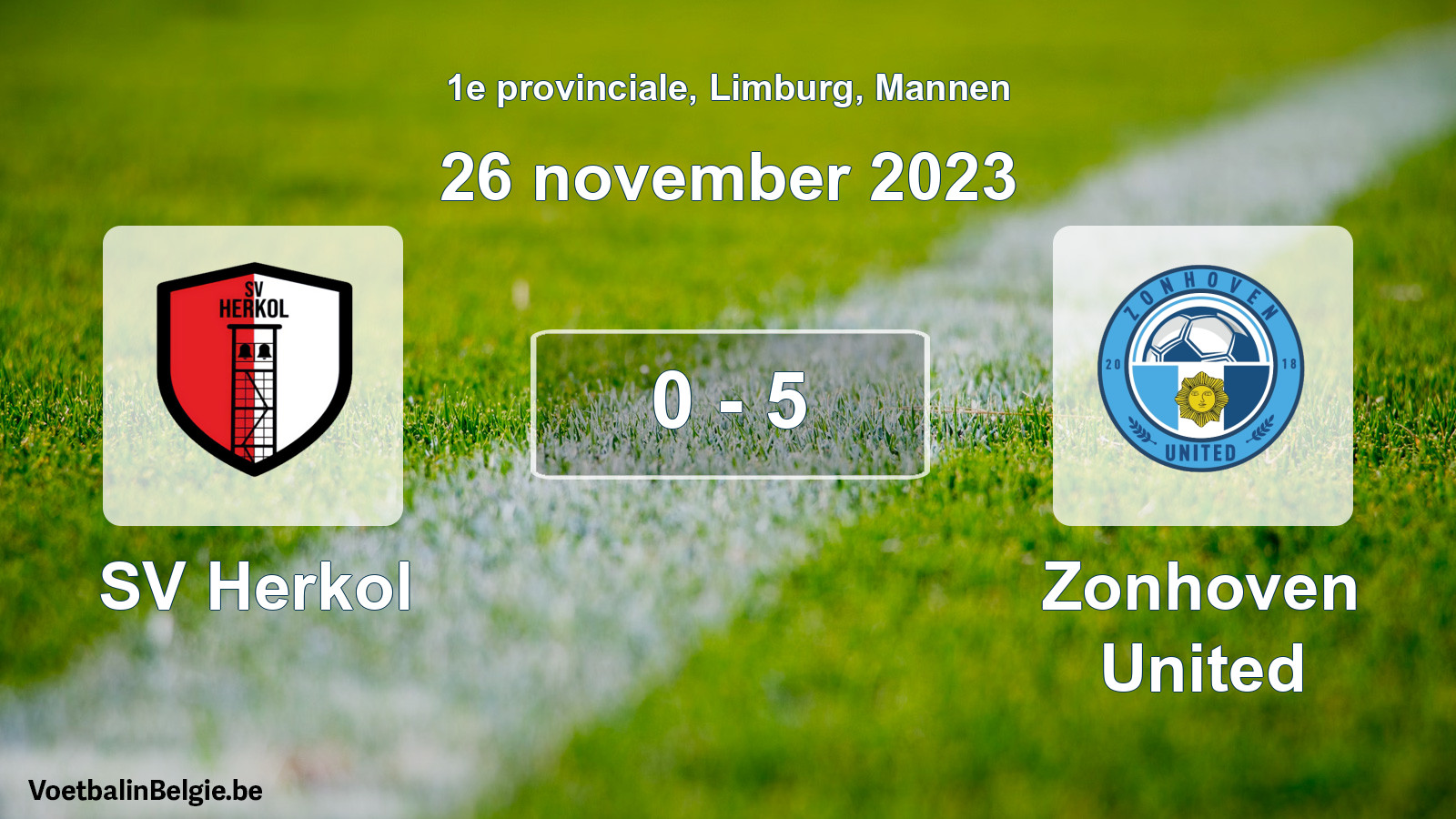 Played match men football: SV Herkol - Zonhoven United 0 - 5 (26 November 2023)
