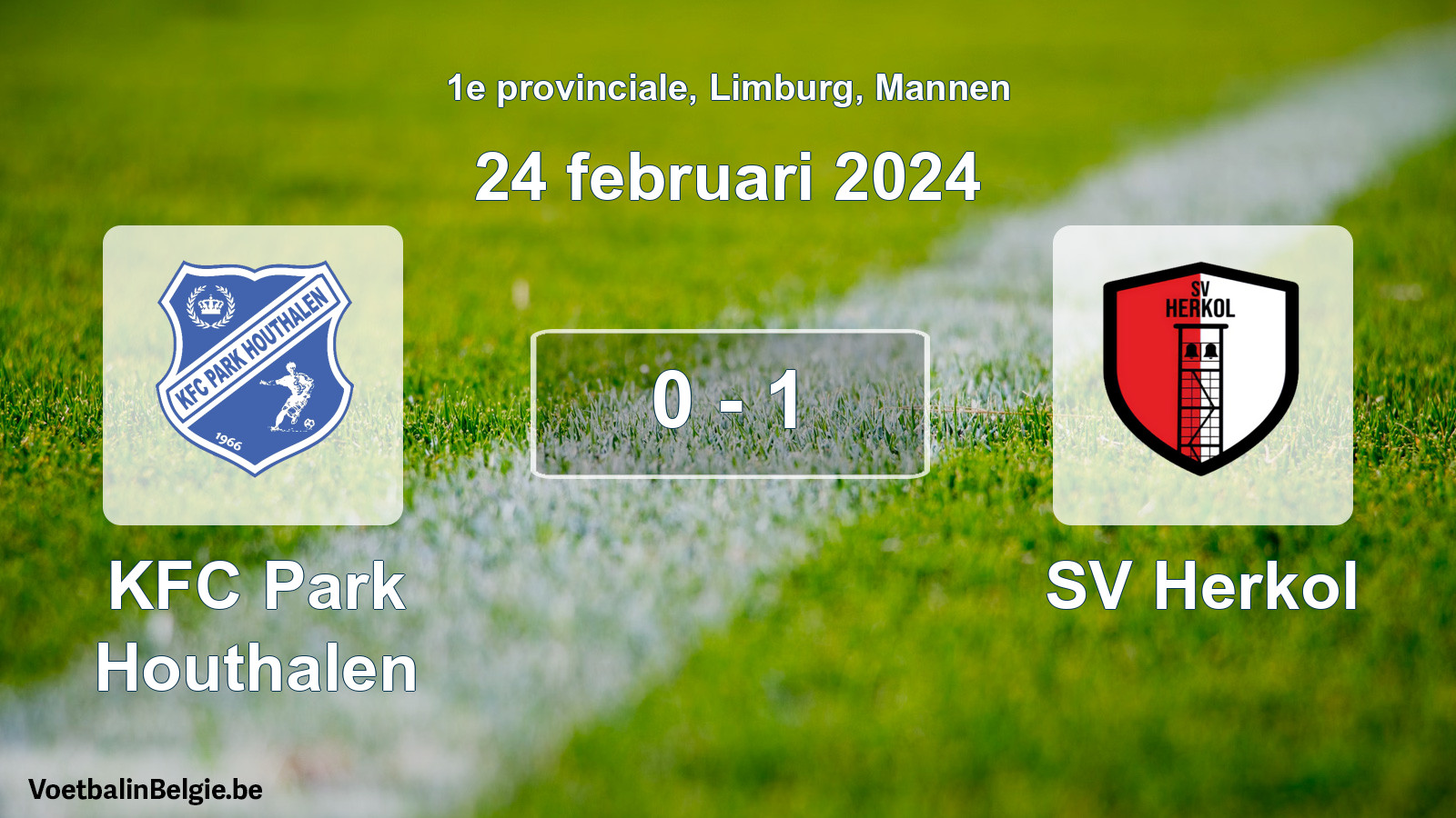 Gespeelde wedstrijd mannenvoetbal: KFC Park Houthalen - SV Herkol 0 - 1 (24 februari 2024)
