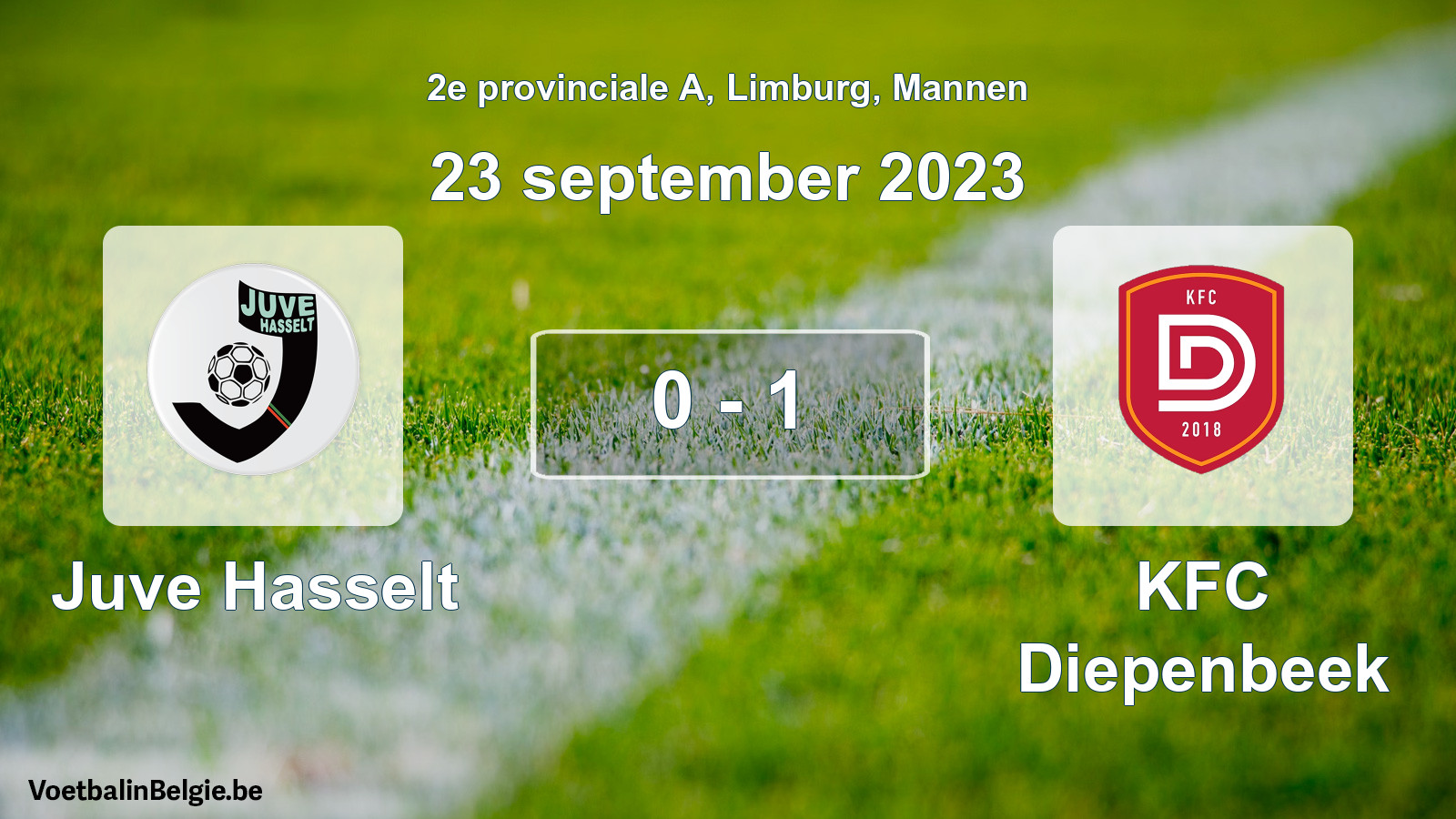 Gespeelde wedstrijd mannenvoetbal: Juve Hasselt - KFC Diepenbeek 0 - 1 (23 september 2023)